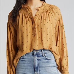 Women's Mustard Blouse (Caramel Latte/Black)